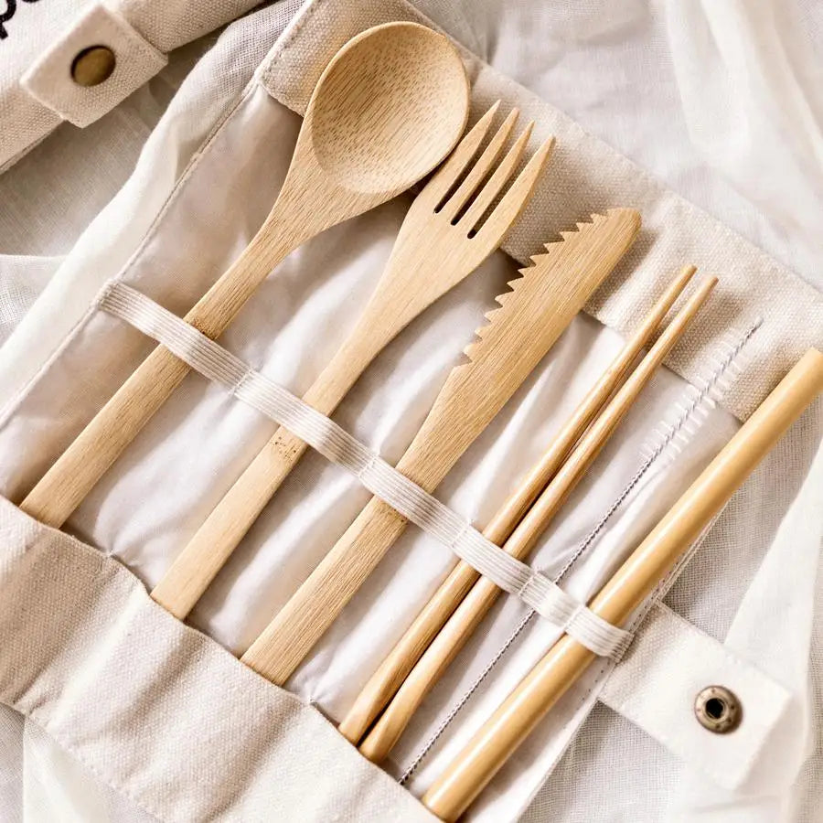 100% Biodegradable Disposable Eco-Friendly Bamboo Cutlery Set-Bamboo Utensils Made in Eco2go Vietnam
