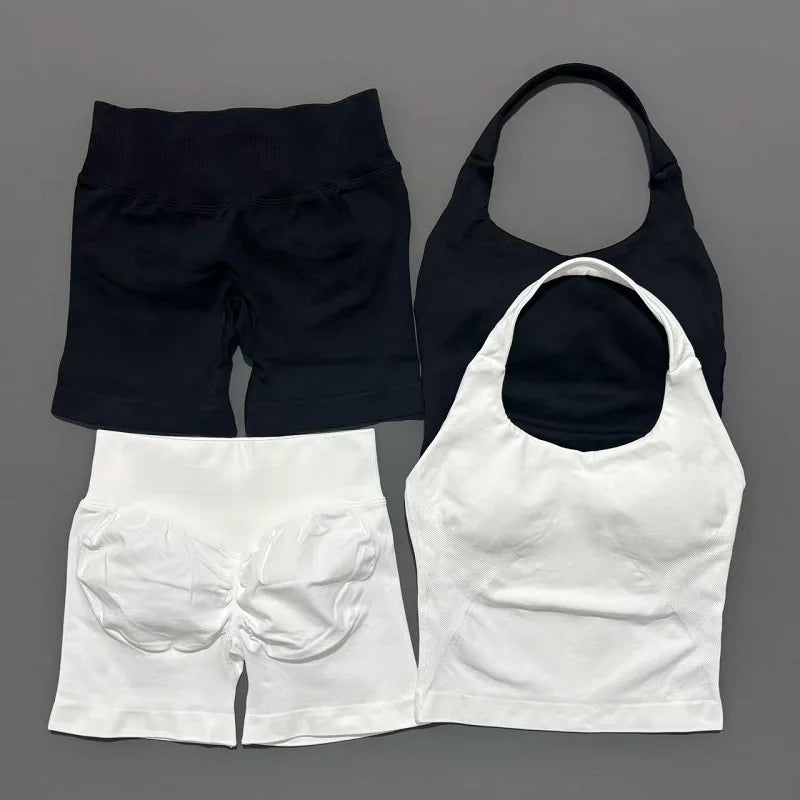 CoreFlow Seamless Gym Shorts Set