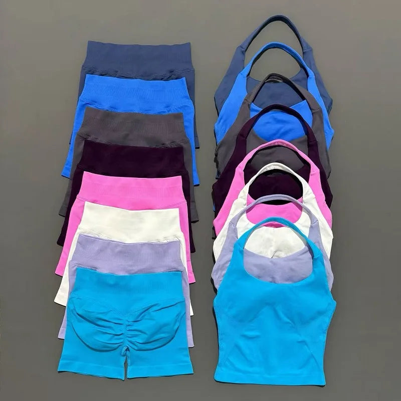 CoreFlow Seamless Gym Shorts Set