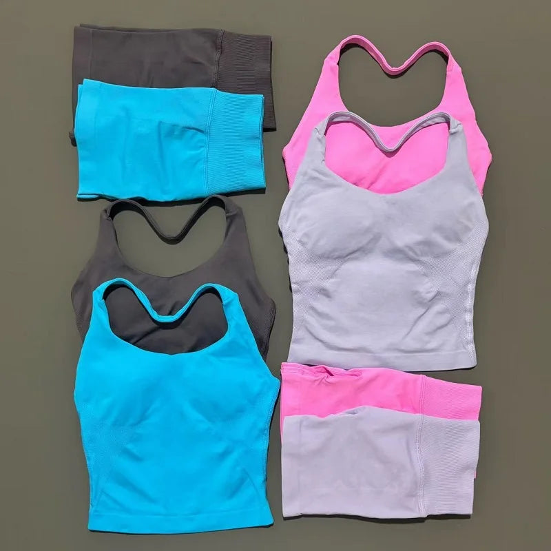 CoreFlow Seamless Gym Shorts Set
