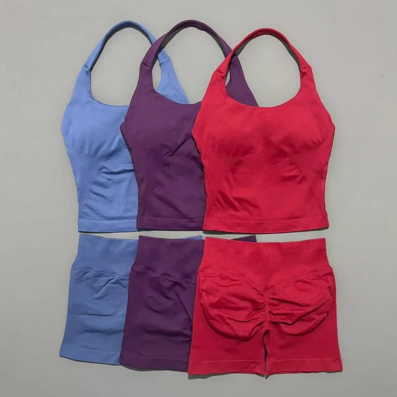CoreFlow Seamless Gym Shorts Set